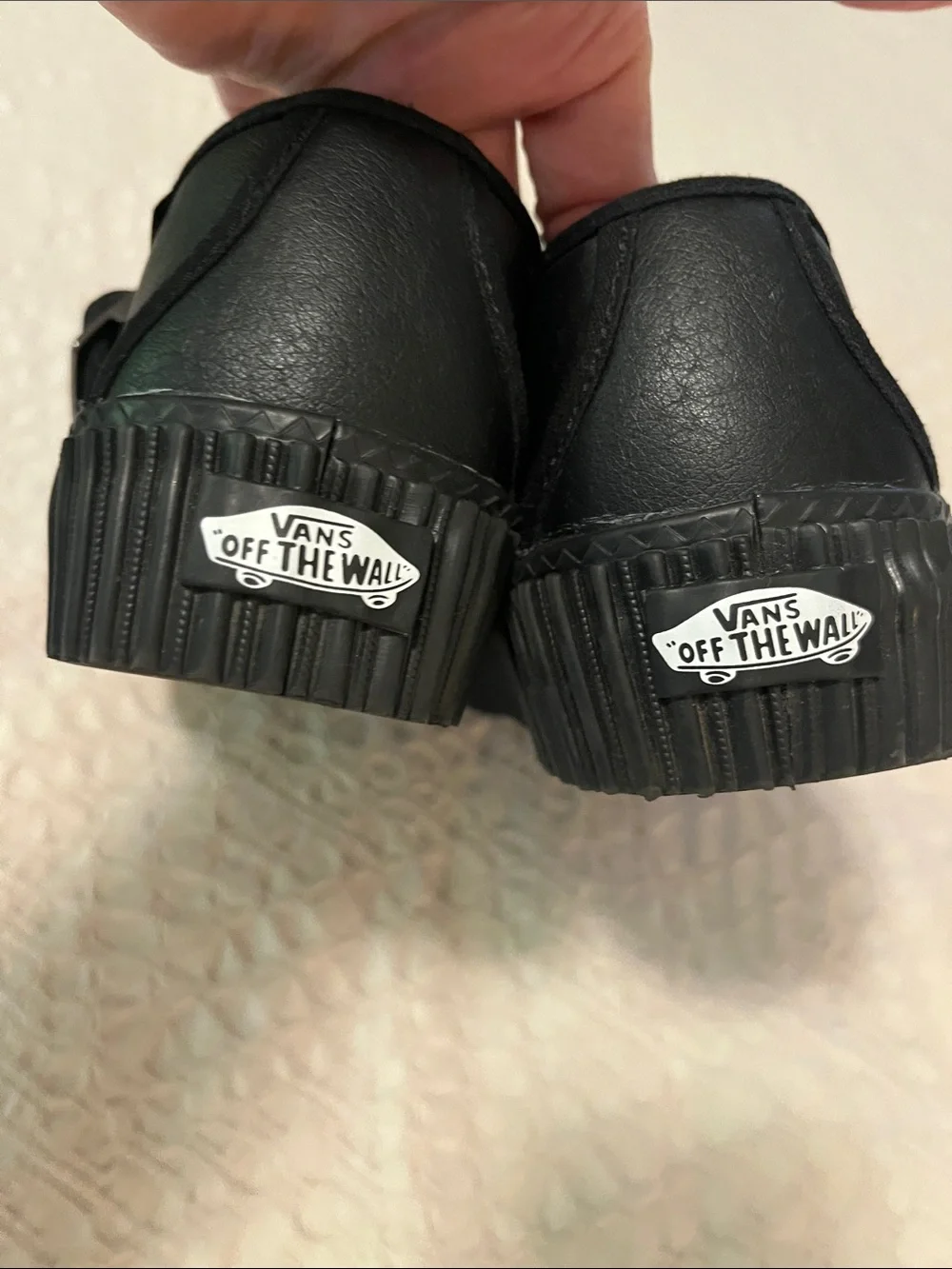 Vans Women’s Black Chunky Platform Creeper Mary Jane Buckle Strap Shoes Sz W7 M5